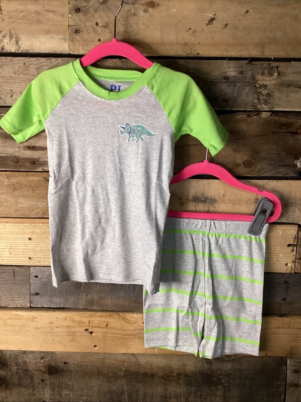 Boys The Children’s Place Dino pajamas PJ Gray And Green Size 3T
